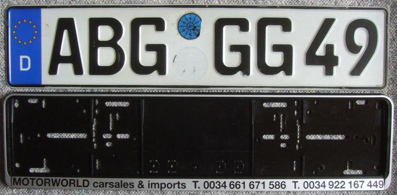 Genuine german license plate from germany with new frame mini cooper