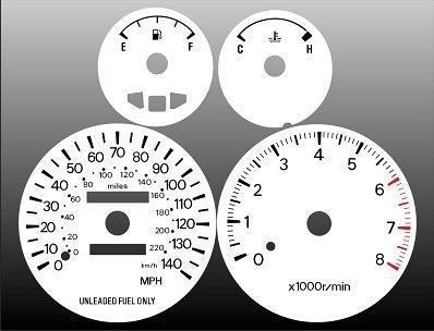 1996-1998 mitsubishi galant instrument cluster white face gauges 96-98