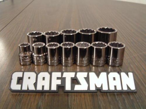 Craftsman 12pc 3/8 drive metric 12pt sockets set new usa made tools 9-21mm mm