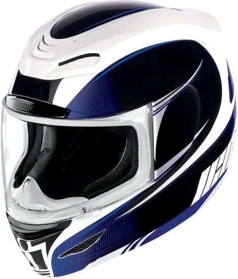 Icon airmada salient motorcycle helmet blue size s sm small