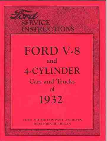 1932 ford repair shop, service & bulletins manual 4-cyl & v-8 cars & trucks