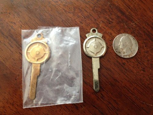 2 vintage ford motor car auto crest key blanks lot #1