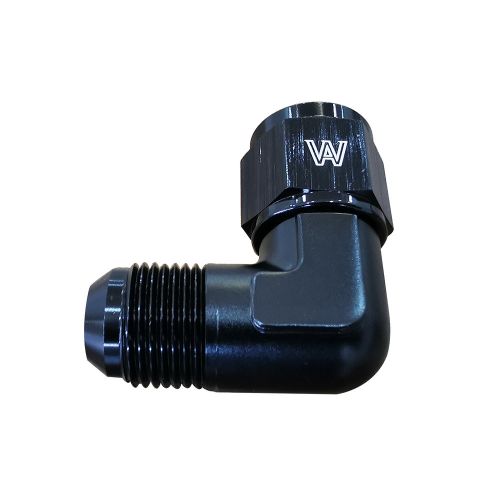 1 x 10 an female to an 10 male flare 90° degree swivel aluminium fitting adapter