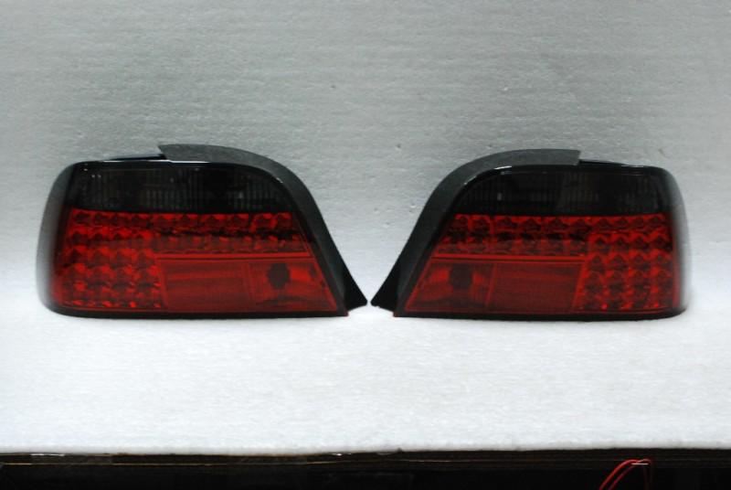 Red smoked 95-01 bmw e38 7-series jdm led tail brake lights lamps left+right