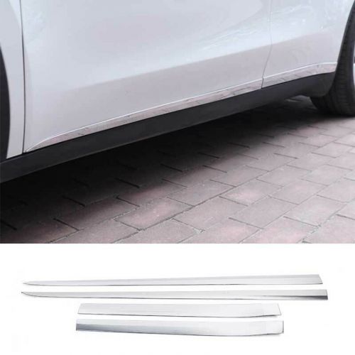 For tesla model y 2020-2023 abs chrome car body door side molding sill strip 4pc