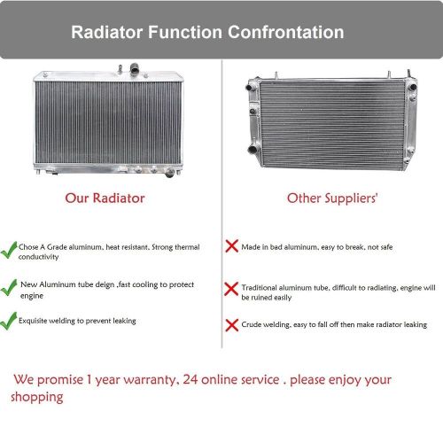 Aluminum radiator for 1984-1987 toyota corolla sport  le dlx l4 1.6l mt 2 cores