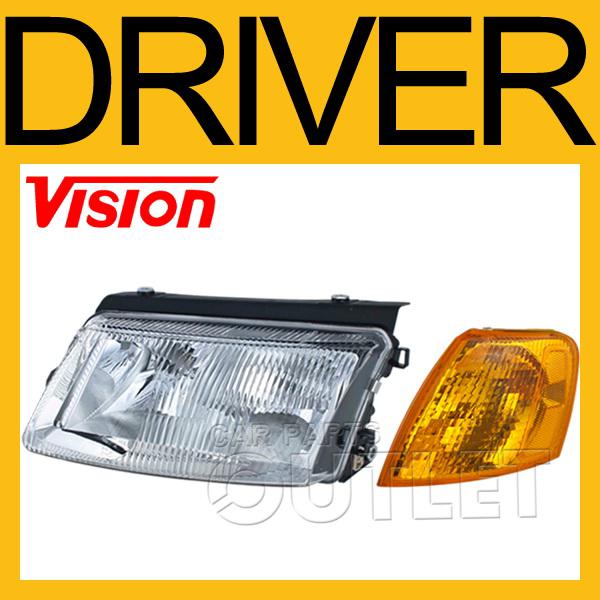 98-01 volkswagen passat head light+yellow amber corner lamp left driver side new