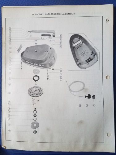 Vintage mercury marine - merc 600e 600el parts manual - 1959 - original    e