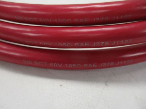 Electrical wire cable 2/0 awg gauge 12&#039; red sae j1127 marine boat