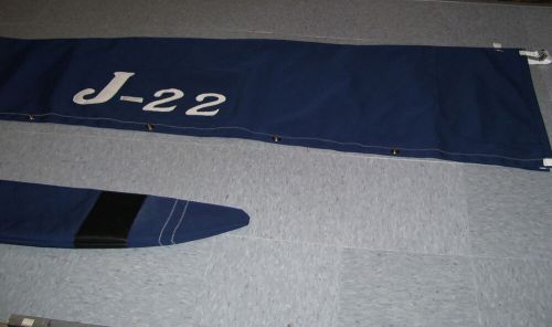 J-22 main sail cover sunbrella fabric with sewn on logo and tiller cover