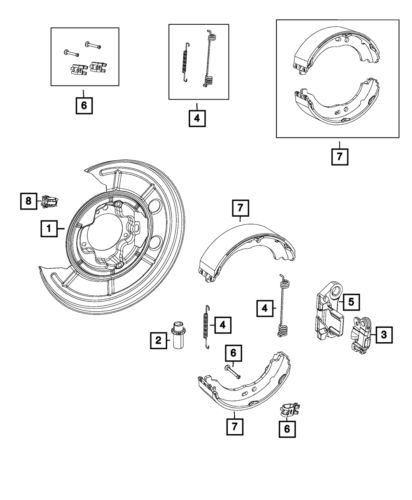 Genuine mopar brake backing plate left 68407422aa