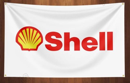 Shell workshop/mancave advertising fan flag/banner