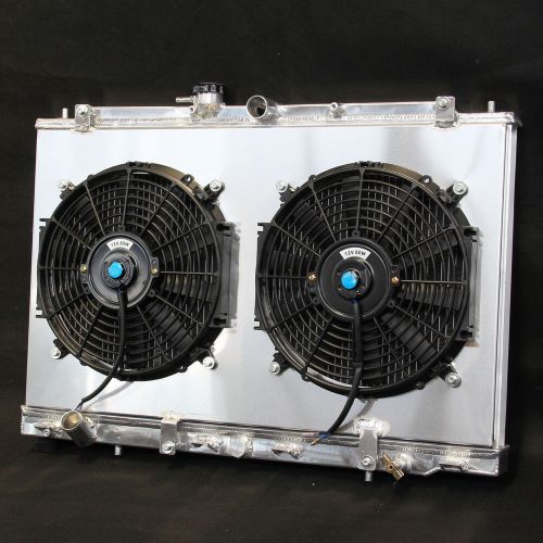 2 row aluminum radiator+fan shroud for acura cl tl 01-03 3.2l v6 mt only 2375