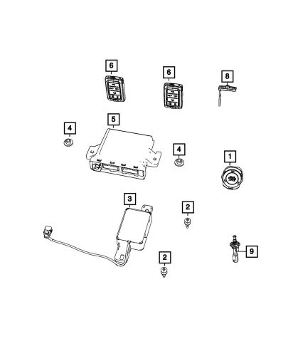 Genuine mopar integrated key fob transmitter 68582672ab