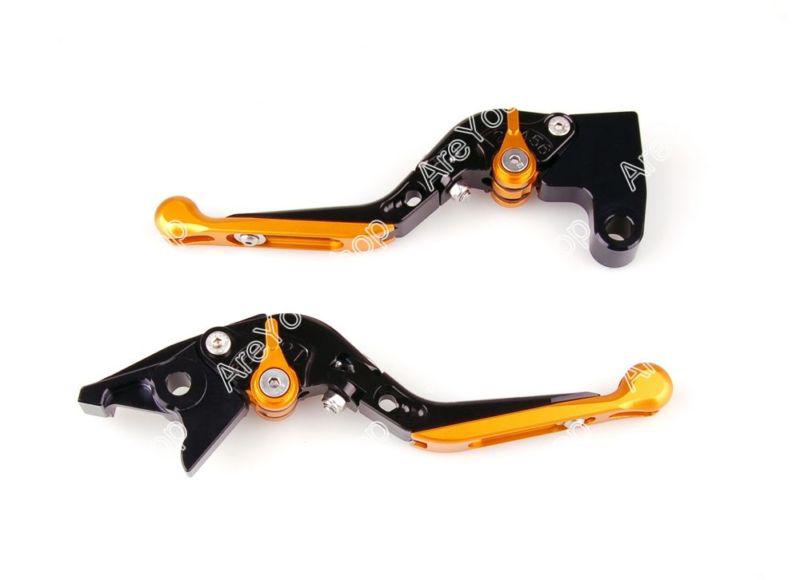 Adjustable folding extendable brake clutch levers suzuki gsxr600 750 1000 gold