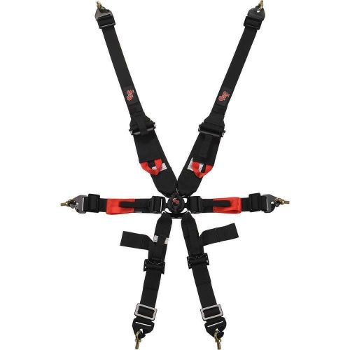 G-force 7623bk 6 point harness camlock fia approved individual harness black