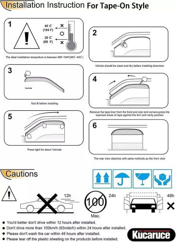 Window rain guards deflectors visor for 2005-2021 toyota hilux crew cab pickup