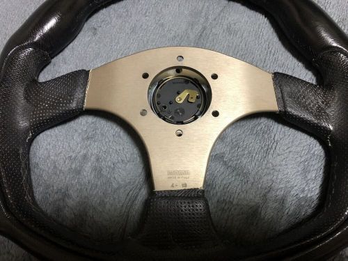 Rare momo steering wheel luce silver spoke, horn button 35φ