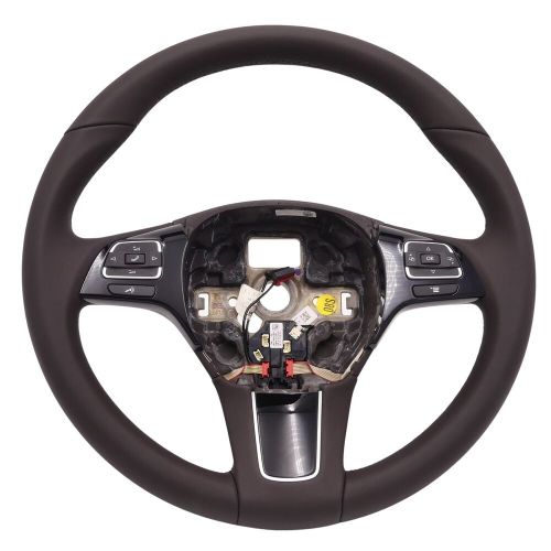 Steering wheel heatable multifunction multifunction steering wheel vw touareg 7p leather brown-