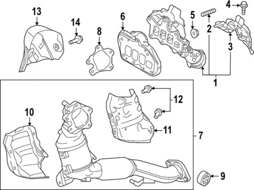 Genuine mazda catalytic converter heat shield bolt py9e-40-354a