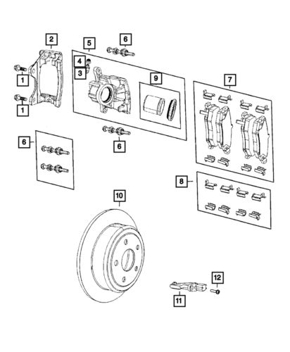 Genuine mopar disc brake caliper assembly left 68385237ab