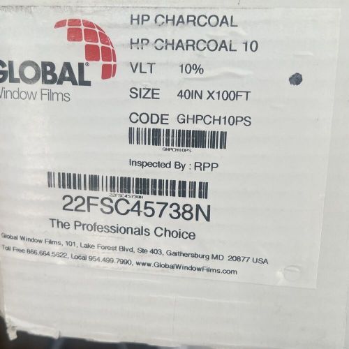 Window tint film roll 40in x 100 ft charcoal hp 10%global premium window film