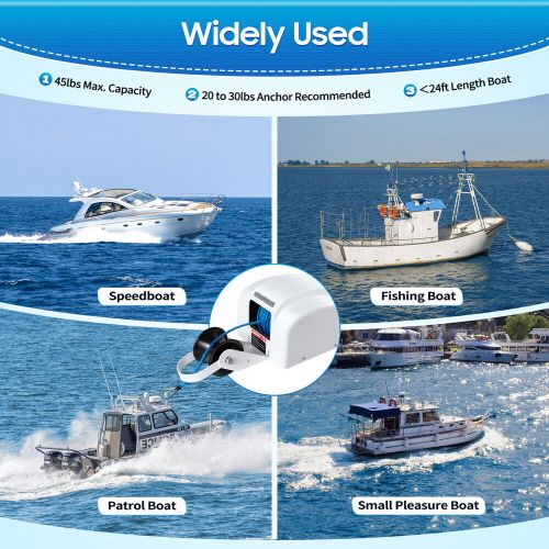 Electric windlass anchor saltwater boat winch marine w/ wireless remote 45 lbs