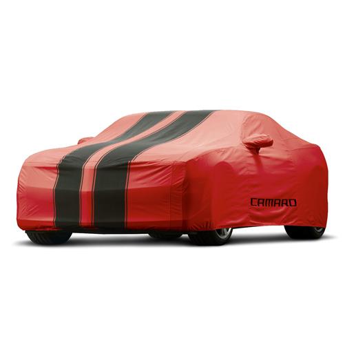 10-14 camaro convertible car cover premium outdoor red  w/black stripes 92223303