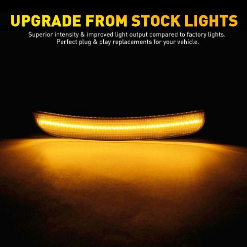 For 2015-2023 chrysler led 300 front bumper side marker light lamp smoke amber