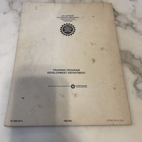 1980-82 chrysler technical guide 1.7/2.2 engine performance 81-699-2014