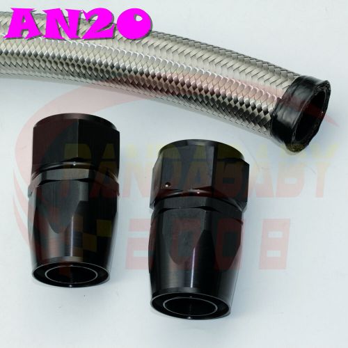 Straight adapter fitting end 3foot 20an an20 -20 steel braided rubber hose kit