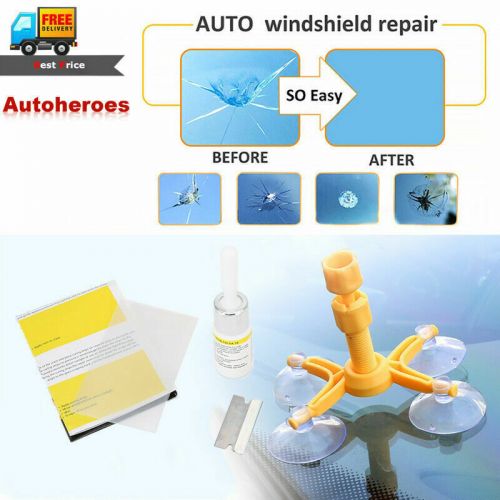 2 pc-car glass windscreen windshield repair tool diy set kit wind for chip crack