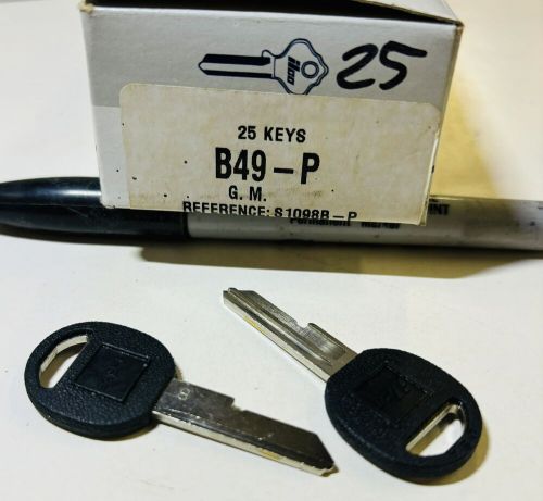 Two b49-p ilco key blanks uncut s1098b-p gm chevrolet buick pontiac oldsmobile