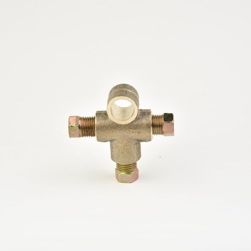 Brass brake pipe fitting 3 way t-piece with 3pcs m10 male nuts for 3/16 pipe