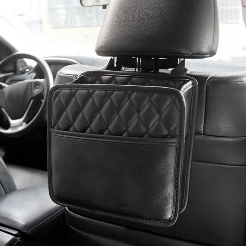 Car backseat storage bag leather car backseat organizer waterproof storage box△m