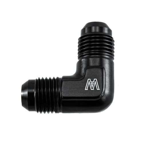 1x 6an male flare to -6an male 90 degree fitting union black 6an to an6