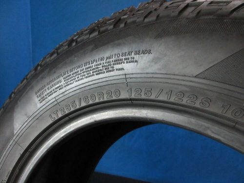 Used yokohama geolandar a/t g015  lt285 60 20   12-13/32 high trd no patch  71xl