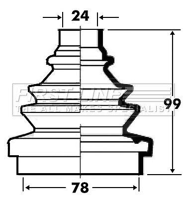 Cv joint boot outer fcb2334 first line c.v. driveshaft gaiter quality guaranteed