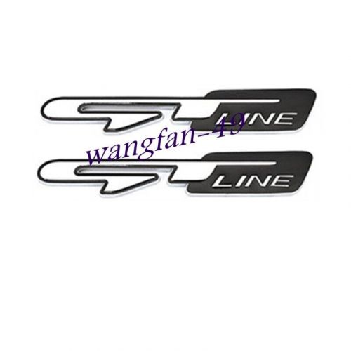 2x chrome black gt line gtline side fender 3d badge car emblem for peugeot k3 k5