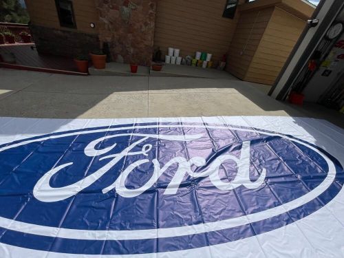 Huge ford banner original blue and white, length 29ft width 8ft, brand new