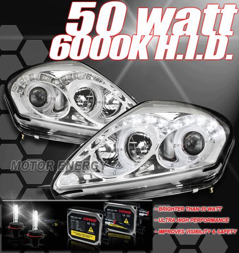 2000-2005 eclipse halo drl led projector headlight + 50w hid 2001 2002 2003 2004