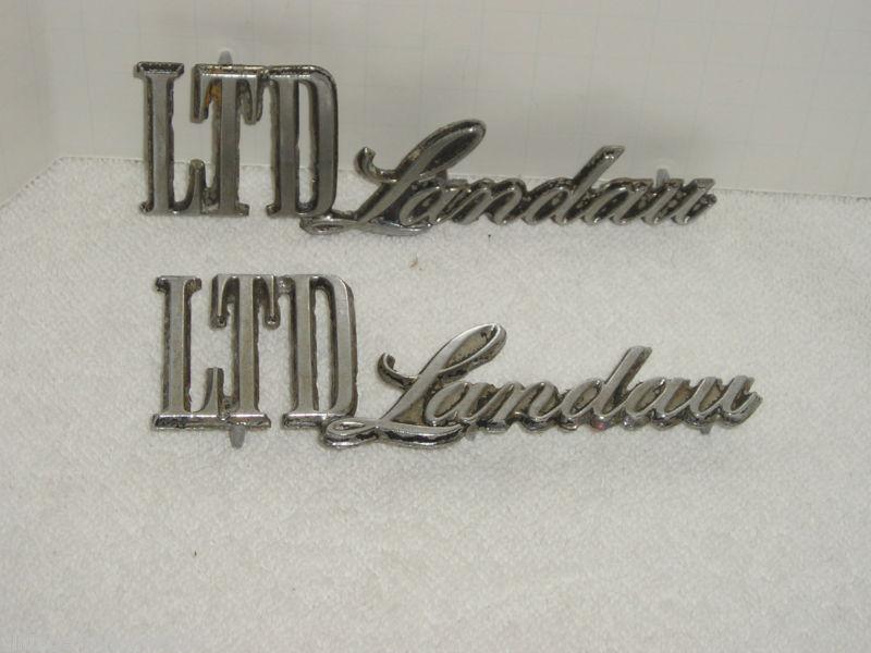 Ford ltd landau ornament emblems trim badge exterior roof panel scripts 77 78 +