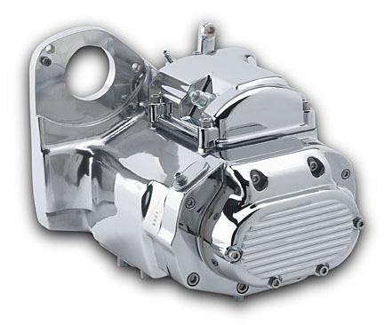 Ultima polished 6-spd left side drive transmission for 91-99 softail and custom