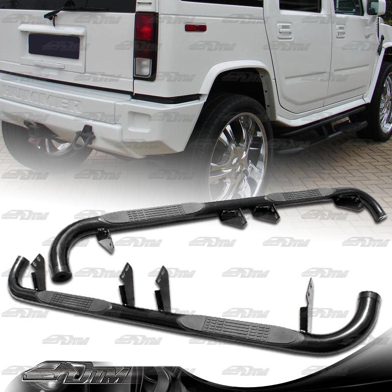 2003-2008 hummer h2 black powder coat stainless steel nerf side step running bar