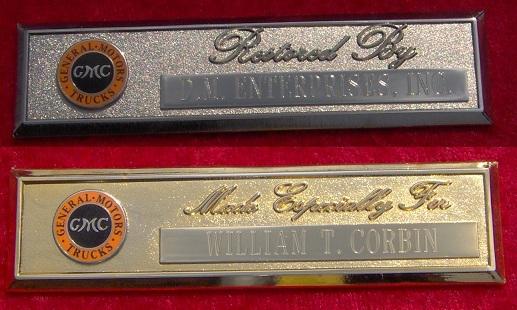 Gmc trucks (old style) - custom engraved dash plaque