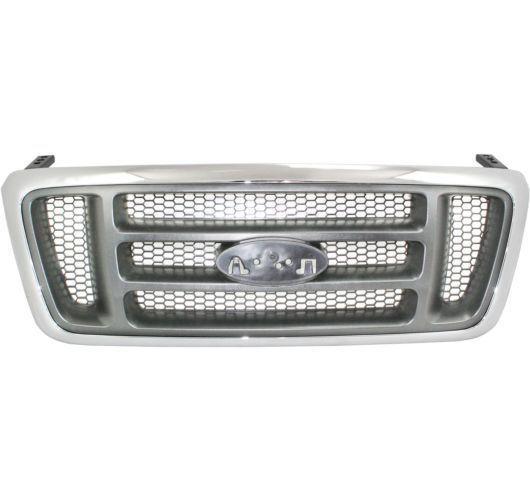 New grille assembly chrome shell dark gray insert ford f150 truck fo1200413