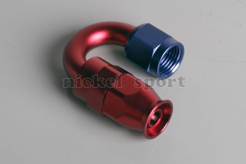 8 an tpfe hose end 180° aluminum fitting adapter