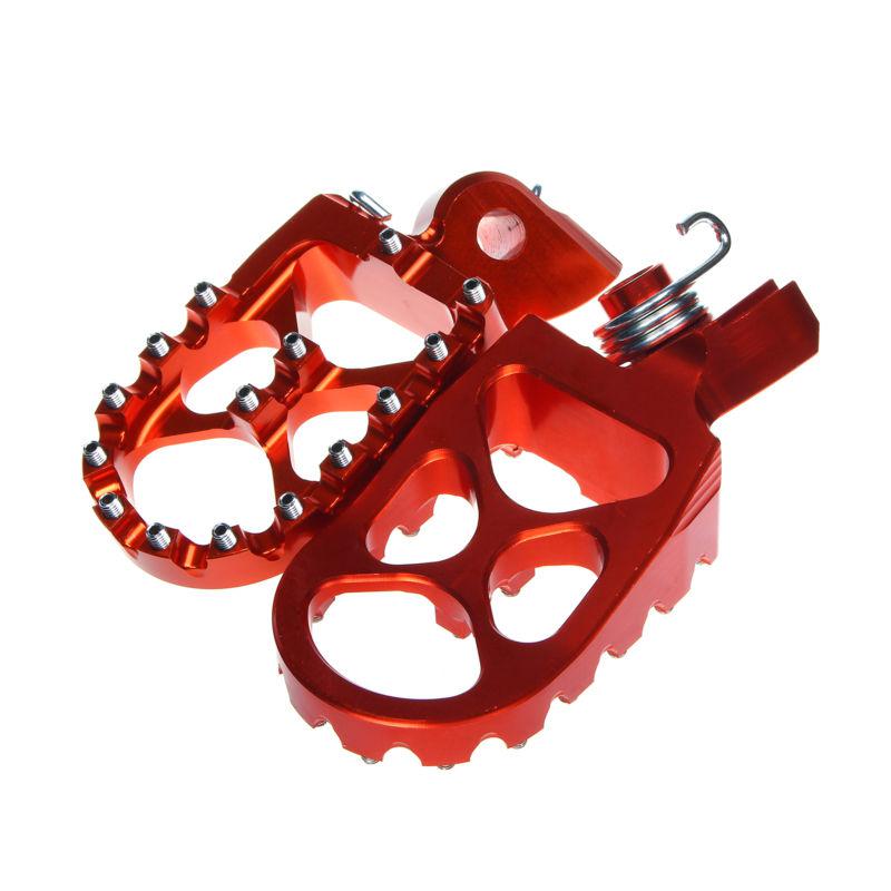 Cnc alloy footpeg footrest for ktm sx exc 125 250 450 525 wide fat design red