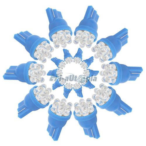 20pcs car 194 158 168 501 t10  7 led smd light bulb  12v side wedge blue lamp