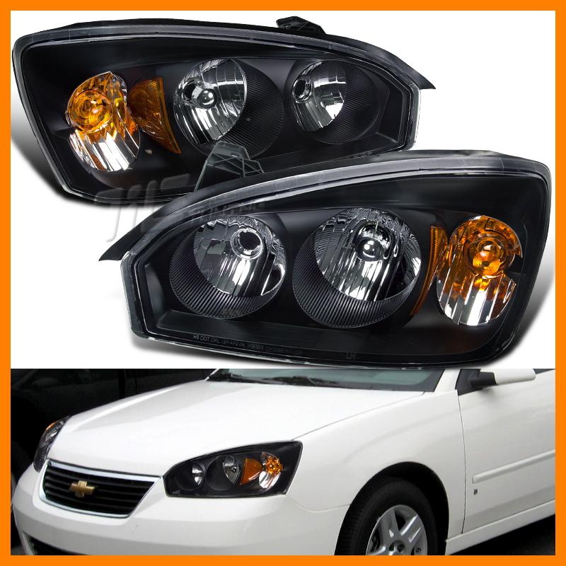 04-07 chevy malibu maxx ss lt 4dr euro black headlights pair gm2502235 gm2503235